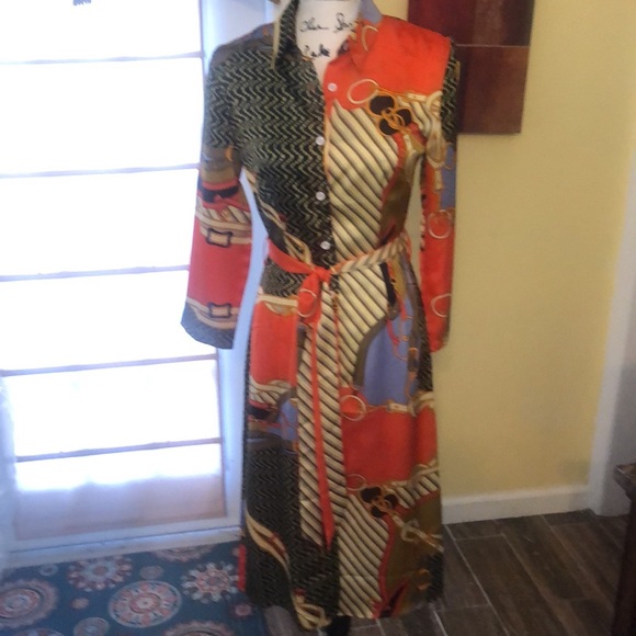 Women multicolor shirt dress size medium - Picture 4 of 5